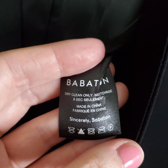 BABATON Rockwell Blazer Single Button Collarless Fitted Evening Black Women's 6 - Picture 10 of 13